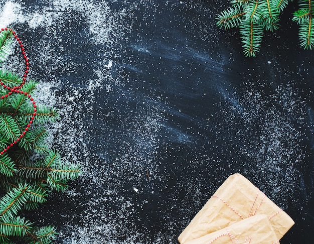 Christmas fir on the table