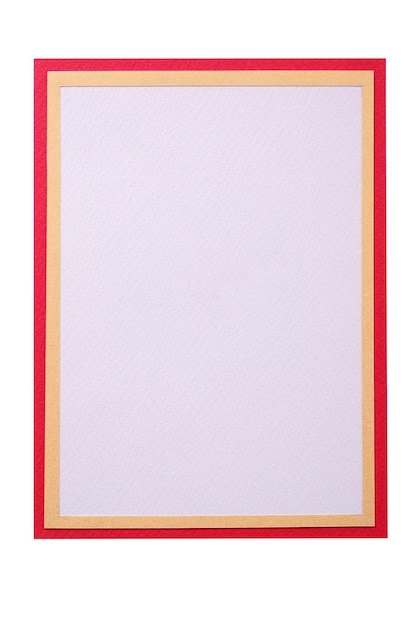 Christmas gift card plain red border frame vertical isolated