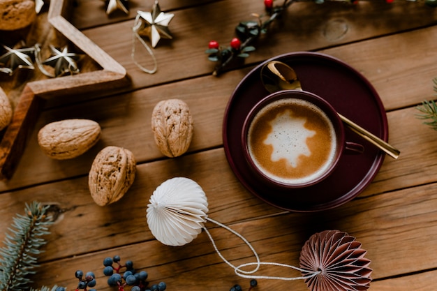 Christmas hot chocolate and walnut wallpaper