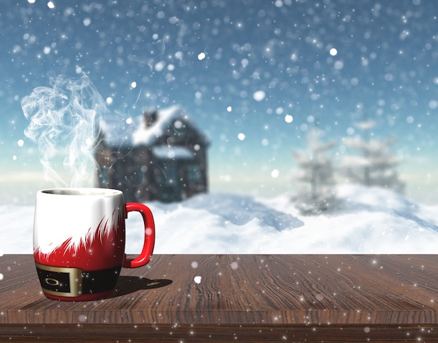 Christmas mug on a table 