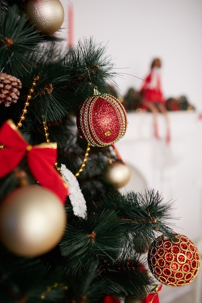 Christmas ornaments on a tree