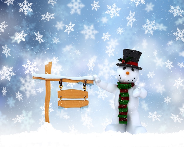 Christmas snowman background