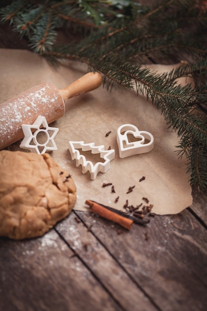 Free photo christmas time for baking cookies