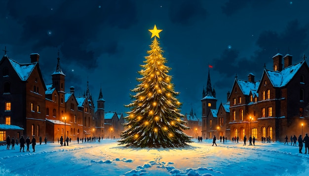 Free photo christmas tree background illustration