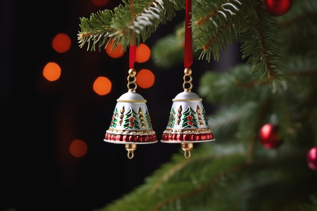 Free photo christmas tree bell ornament