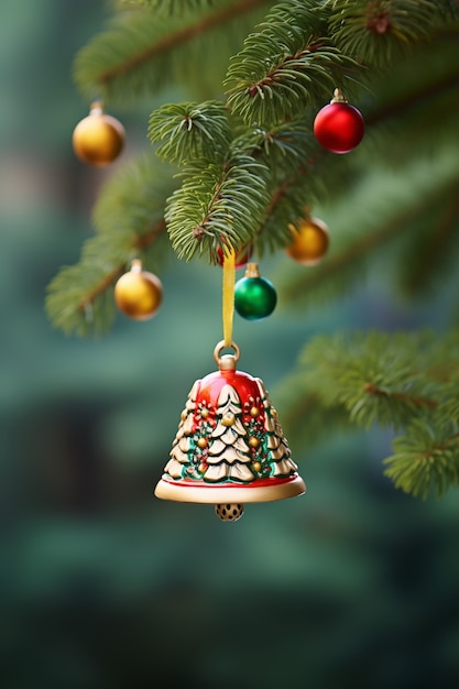 Free Photo christmas tree bell ornament