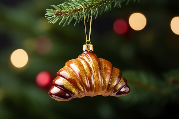 Christmas tree croissant ornament