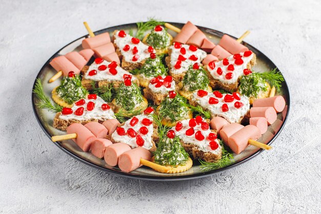 Christmas tree shaped snacks.