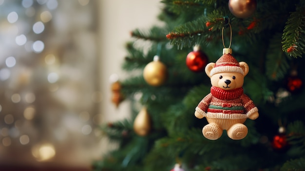 Christmas tree teddybear ornament