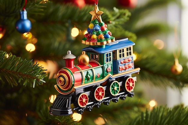 Christmas tree train ornament