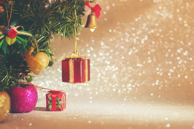 Christmas tree with decorative objects