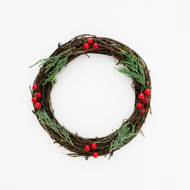 Christmas wreath made of natural pine branches 