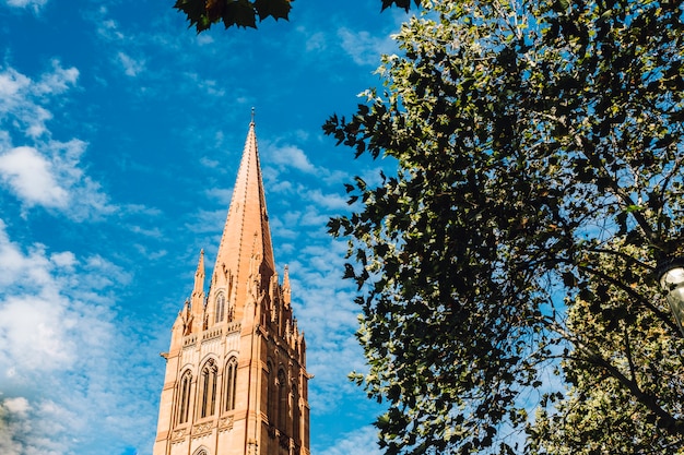 Free Photo church and blue sky in melbourne