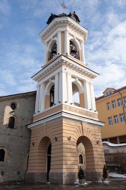 Free photo church in bulgaria outside church bell view