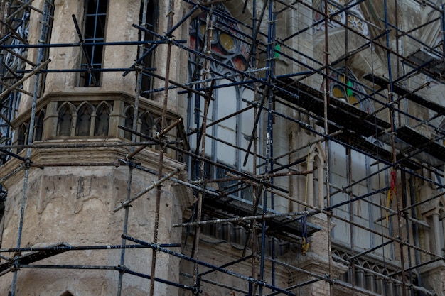 Church reconstruction close up