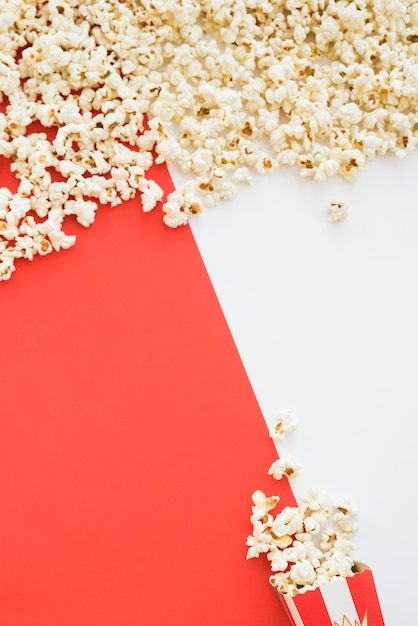 Cinema concept with popcorn background