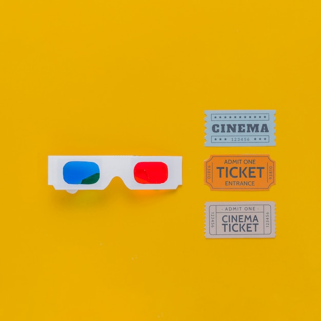 Free photo cinema tickets and 3d glasses