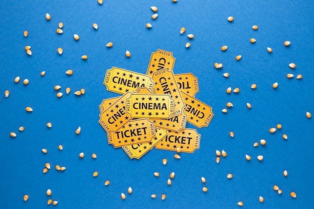 Free photo cinema tickets and maize grains