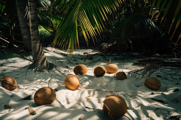 Free Photo cinematic coconut on the beach