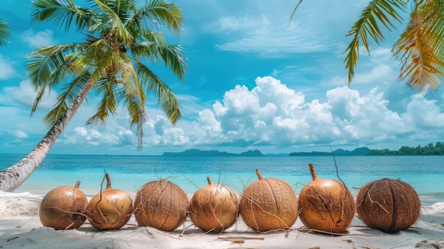 Cinematic coconut on the beach