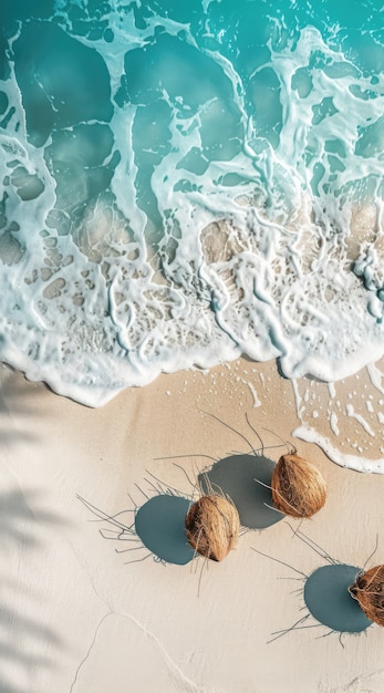 Cinematic coconut on the beach