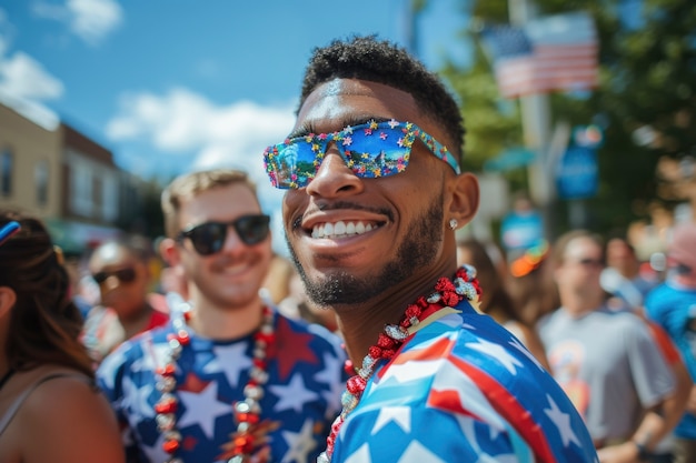 Free photo cinematic of happy people celebrating the american independence day holiday