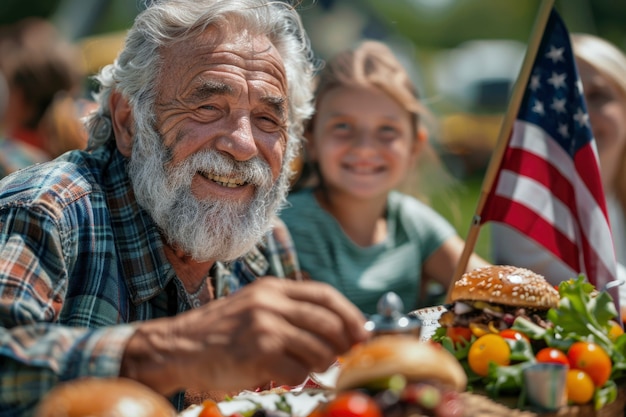 Cinematic of happy people celebrating the american independence day holiday