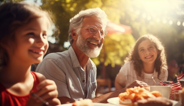 Cinematic of happy people celebrating the american independence day holiday