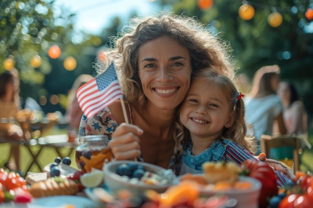 Cinematic of happy people celebrating the american independence day holiday