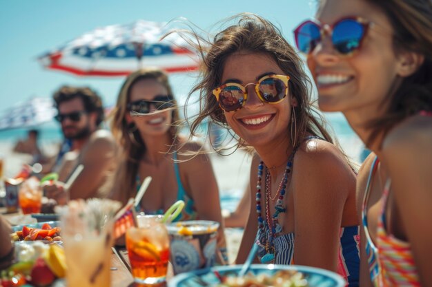 Cinematic portrait of people celebrating usa independence day national holiday