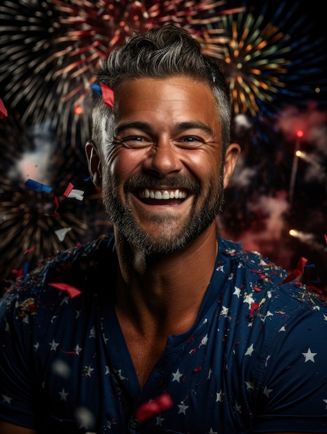 Free photo cinematic portrait of people celebrating usa independence day national holiday