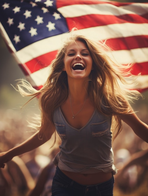 Free Photo cinematic portrait of people celebrating usa independence day national holiday