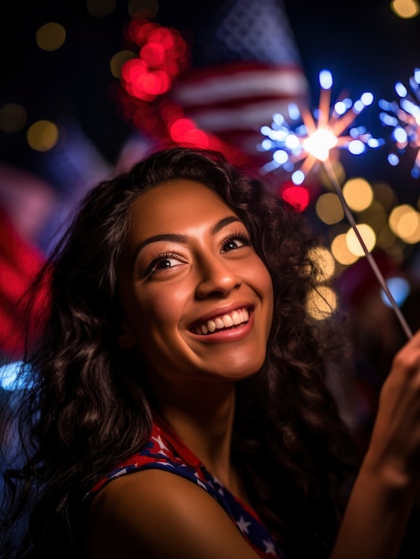 Free photo cinematic portrait of people celebrating usa independence day national holiday