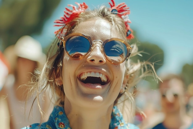 Cinematic portrait of people celebrating usa independence day national holiday