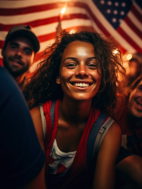 Free photo cinematic portrait of people celebrating usa independence day national holiday