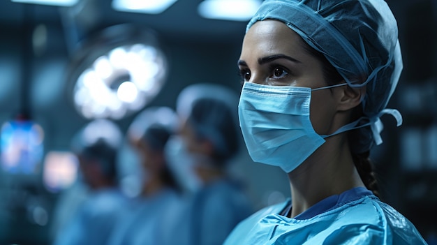 Cinematic portrait of woman working in the healthcare system having a care job