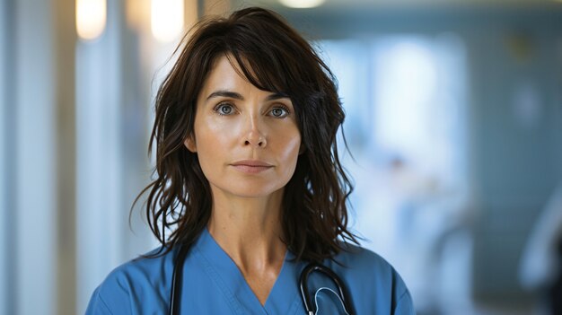 Cinematic portrait of woman working in the healthcare system having a care job