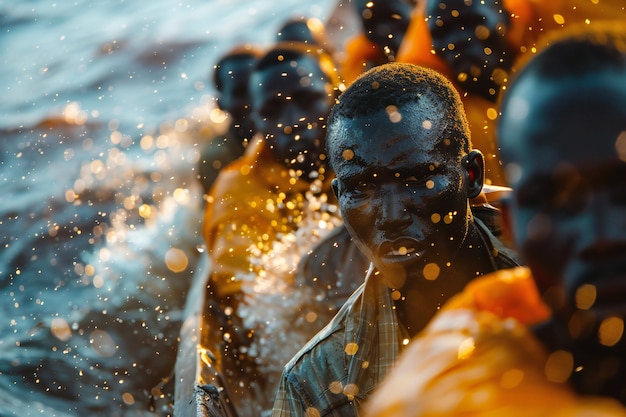 Free photo cinematic rendering showing the great migration