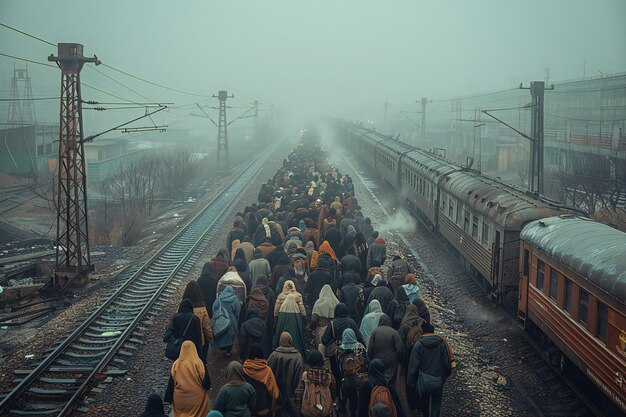 Cinematic rendering showing the great migration