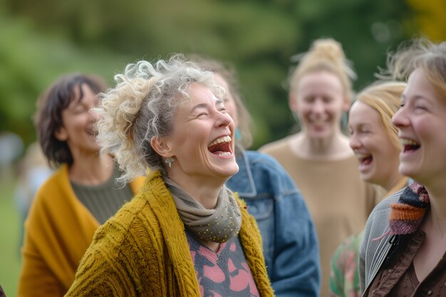 Cinematic scene depicting support and kindness amongst communities of people