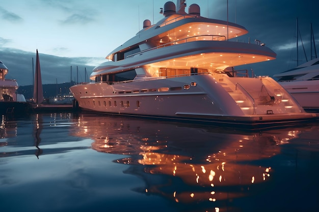 Free Photo cinematic shot luxury yacht