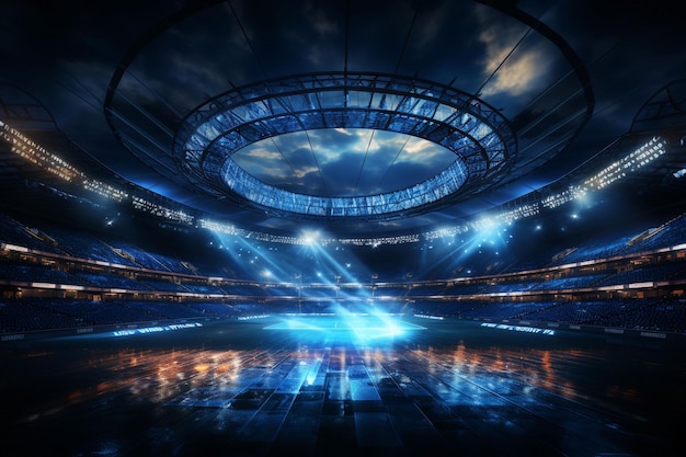 Free photo cinematic shot of sports stadium photography