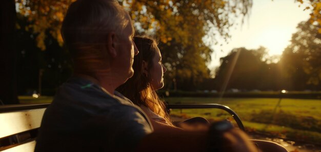 Cinematic style view of parent and child spending time together