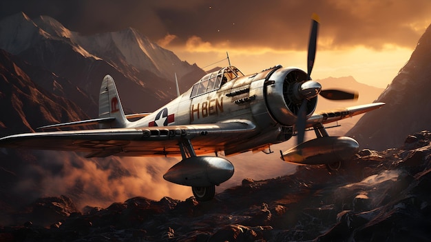 Free Photo cinematic warplane background