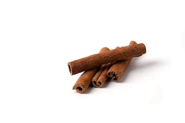 Cinnamon sticks isolated on white