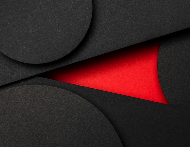 Free photo circle of black and red layers of paper