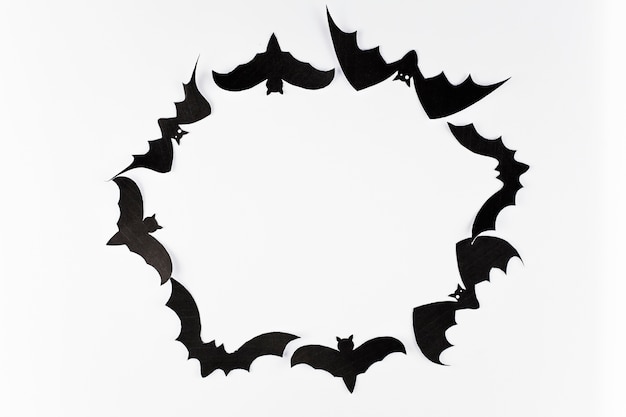 Free Photo circle made of black bats