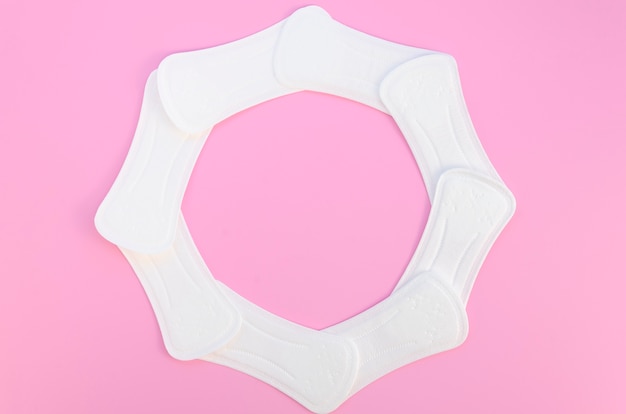 Free photo circle made from sanitary towels top view