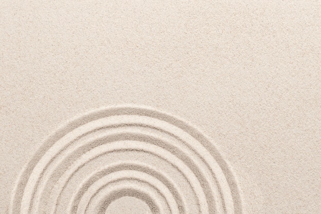 Free photo circle zen sand background in mindfulness concept