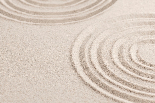 Free photo circle zen sand background in mindfulness concept